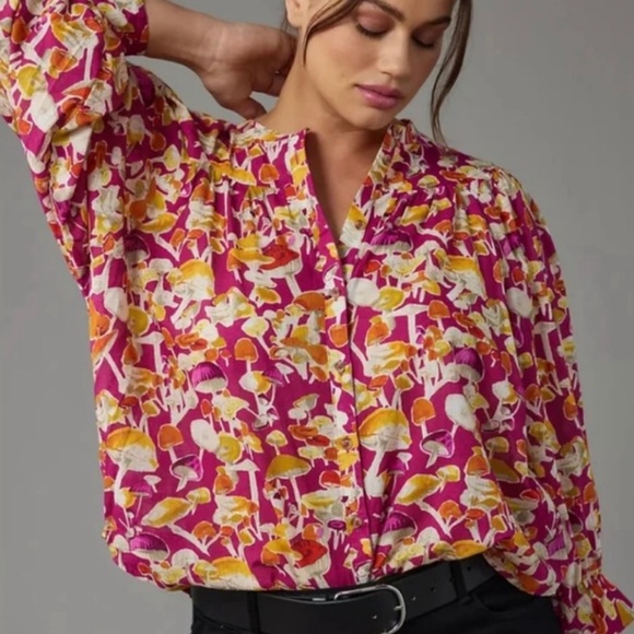 ANTHROPOLOGIE MAEVE Peasant style blouse NWOT Size L. - Picture 3 of 7